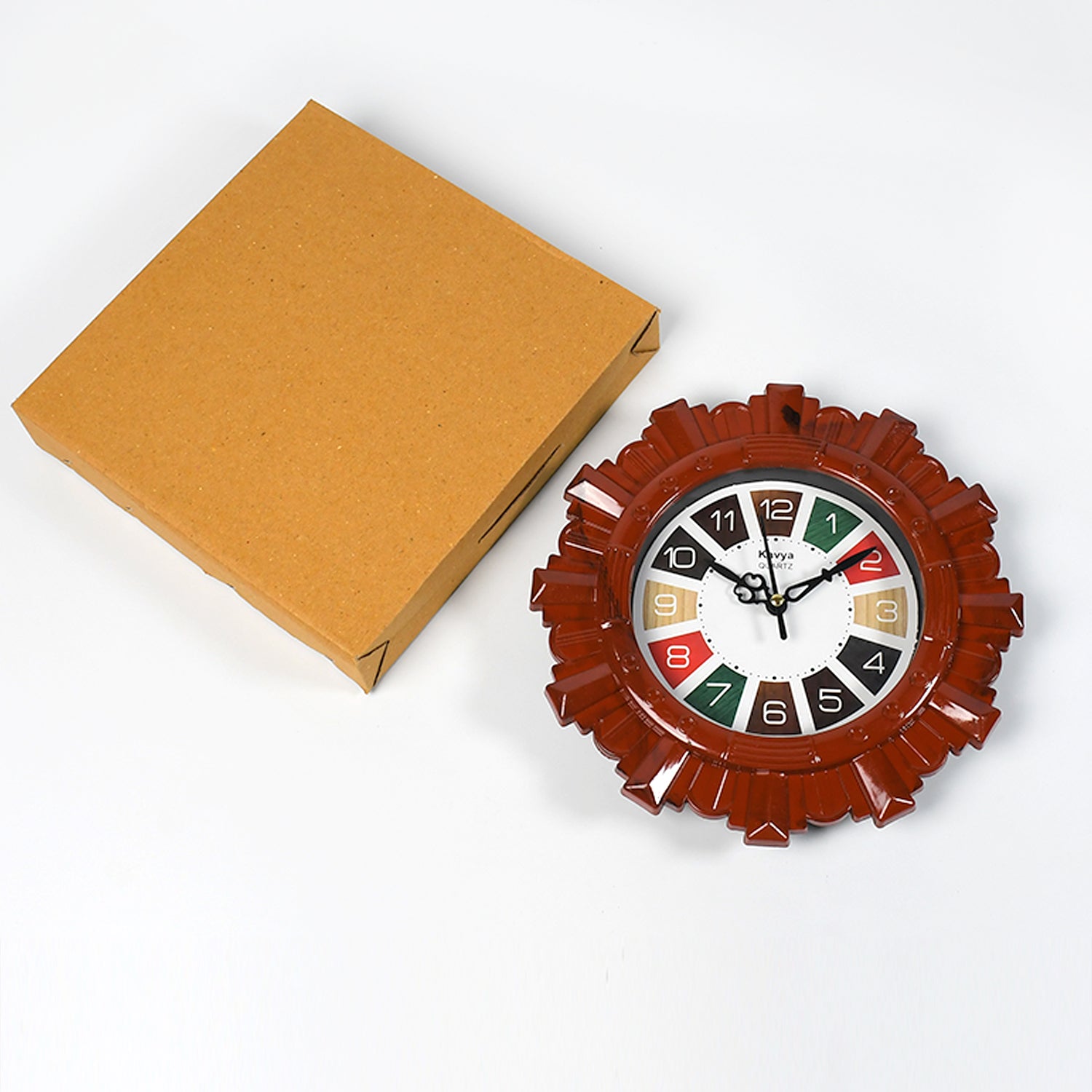 4918 Wooden Look Designer Wall Clock Plastic Decorative Latest Wall Clock Battery Operated Round Easy to Read for Room/Home/Kitchen/Bedroom/Office/School DeoDap 4918 Wooden Look Designer Wall Clock Plastic Decorative Latest Wall Clock Battery Operated Round Easy to Read for Room/Home/Kitchen/Bedroom/Office/School DeoDap